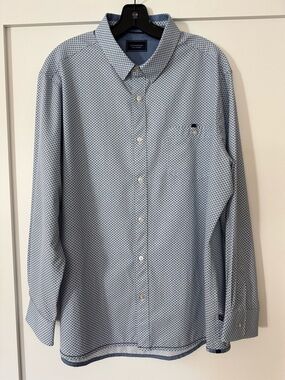 7 Diamonds Men's Light Blue Patterned Button-Down Shirt